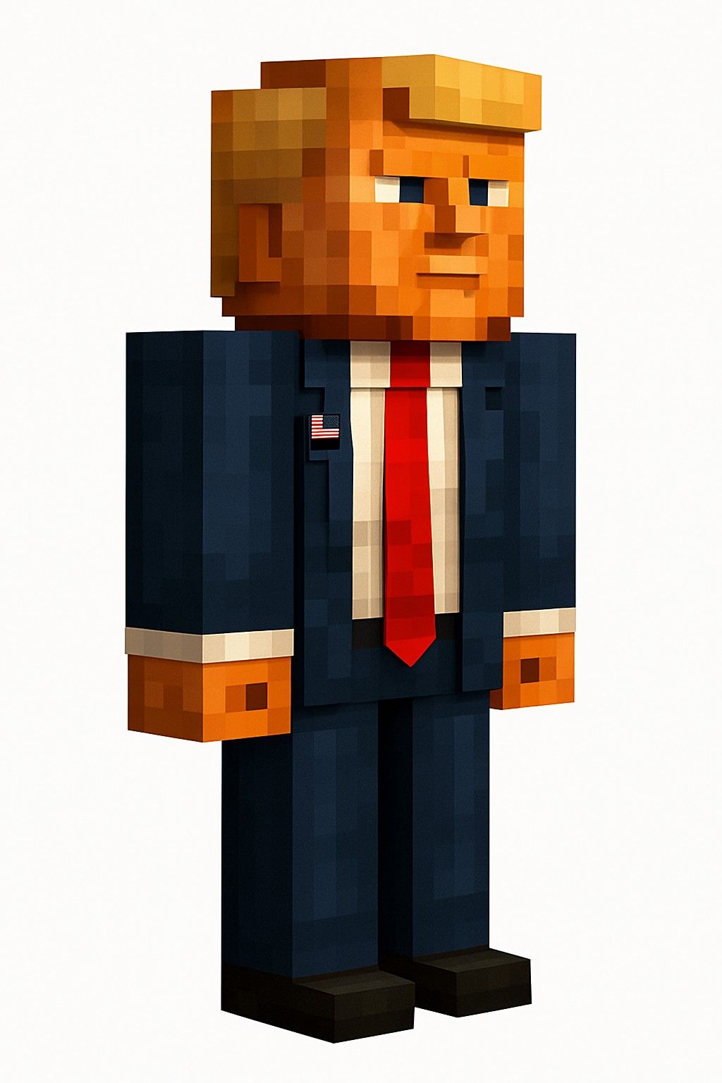 Donald tlump in minecraft style genrated using ai - genusingai