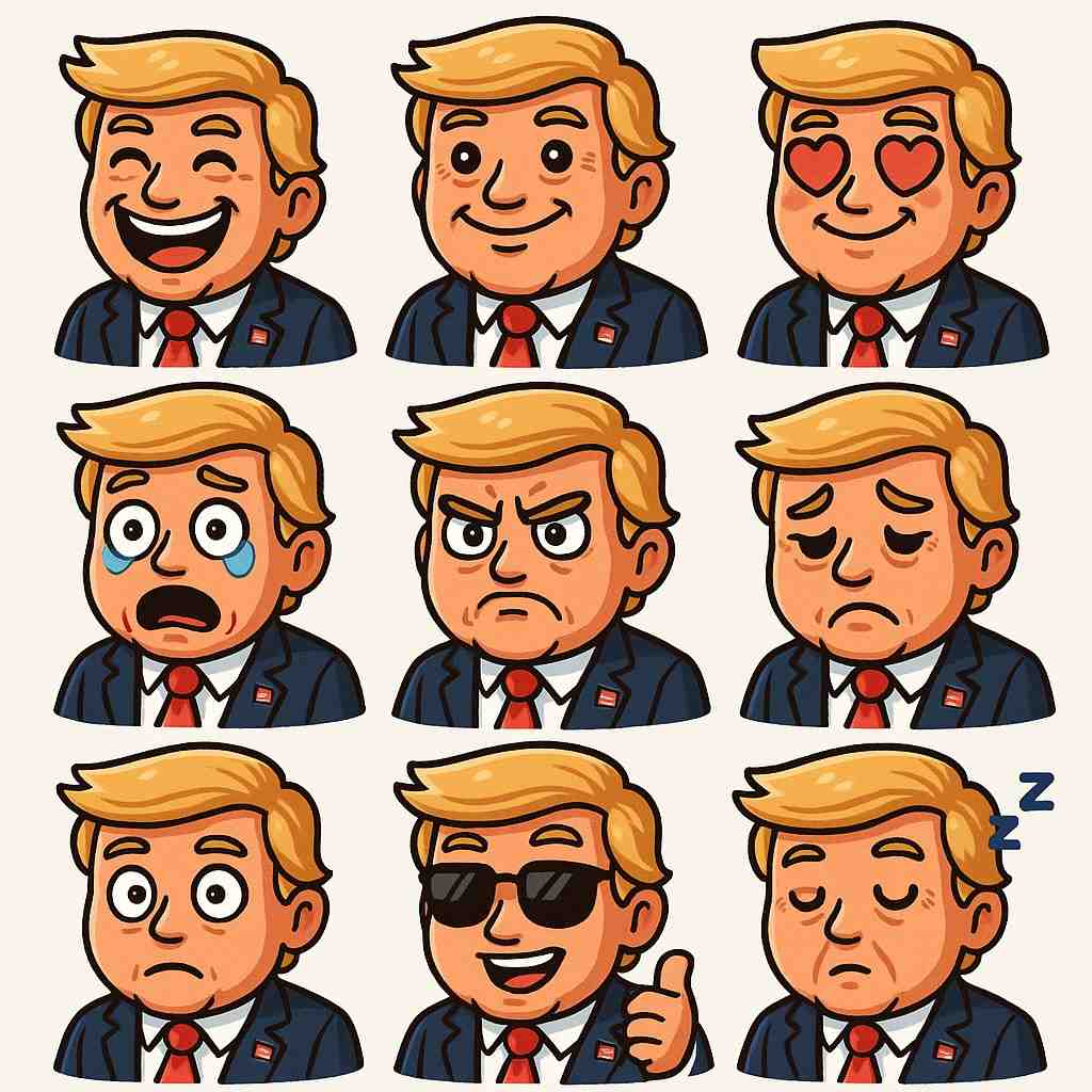 Trump stickers genrated using ai - genusingai